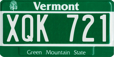 VT license plate XQK721