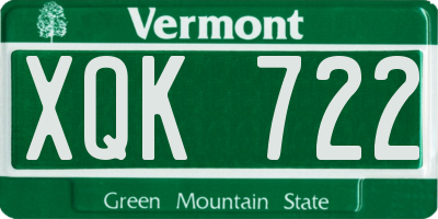 VT license plate XQK722