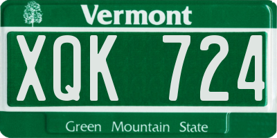 VT license plate XQK724