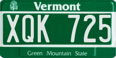 VT license plate XQK725