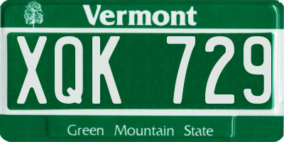 VT license plate XQK729