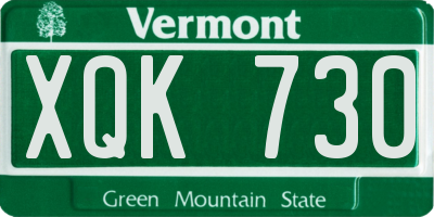 VT license plate XQK730