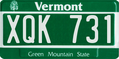 VT license plate XQK731