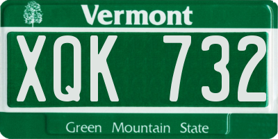VT license plate XQK732