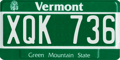 VT license plate XQK736