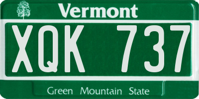 VT license plate XQK737