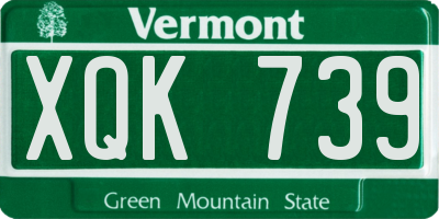 VT license plate XQK739