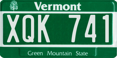 VT license plate XQK741