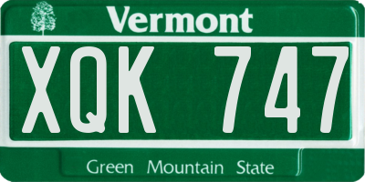 VT license plate XQK747