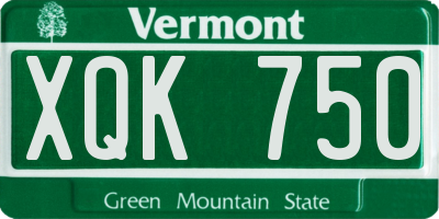 VT license plate XQK750