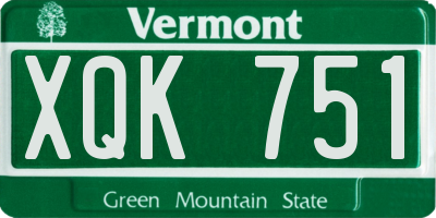 VT license plate XQK751