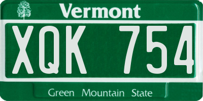VT license plate XQK754
