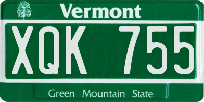 VT license plate XQK755