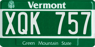 VT license plate XQK757