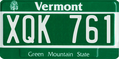 VT license plate XQK761