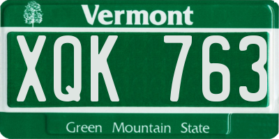 VT license plate XQK763
