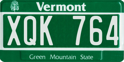 VT license plate XQK764