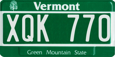 VT license plate XQK770
