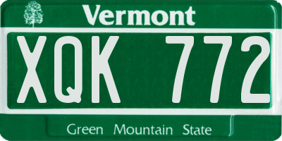 VT license plate XQK772