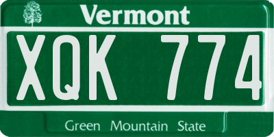 VT license plate XQK774