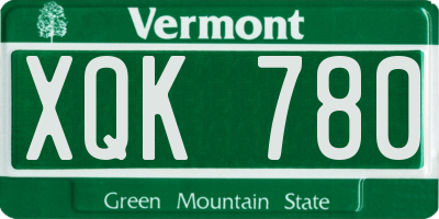 VT license plate XQK780