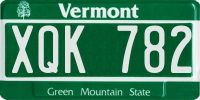 VT license plate XQK782