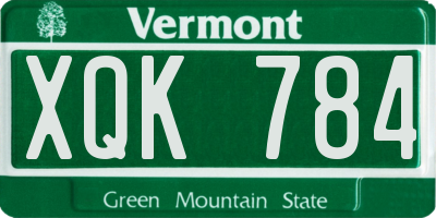 VT license plate XQK784