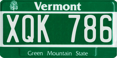 VT license plate XQK786