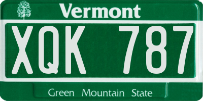 VT license plate XQK787