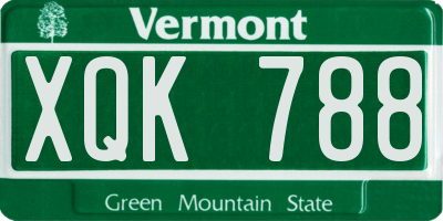 VT license plate XQK788