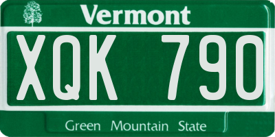 VT license plate XQK790