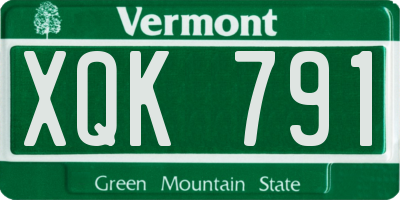 VT license plate XQK791