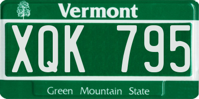VT license plate XQK795
