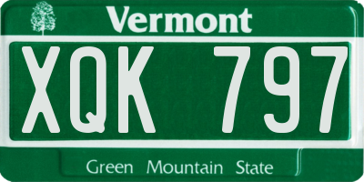 VT license plate XQK797