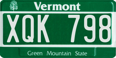 VT license plate XQK798