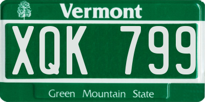 VT license plate XQK799