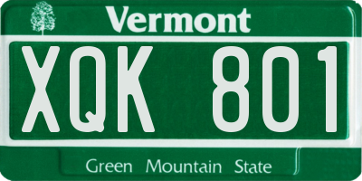 VT license plate XQK801