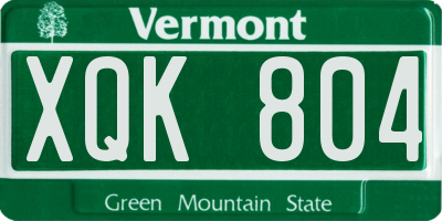 VT license plate XQK804