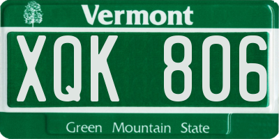 VT license plate XQK806