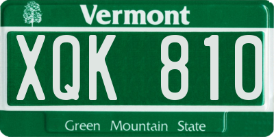 VT license plate XQK810