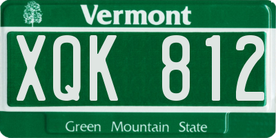 VT license plate XQK812