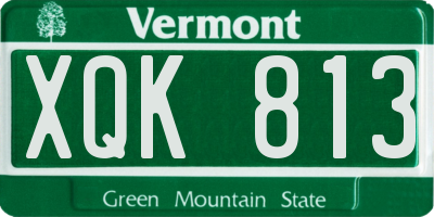 VT license plate XQK813