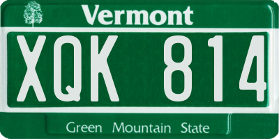 VT license plate XQK814