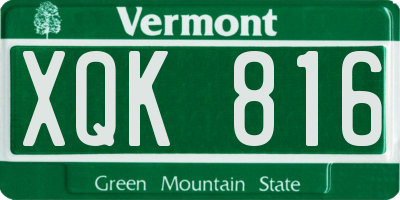 VT license plate XQK816
