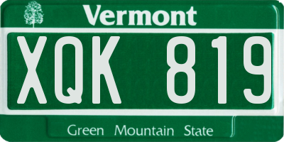 VT license plate XQK819