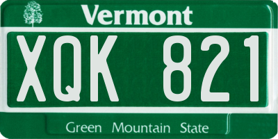 VT license plate XQK821