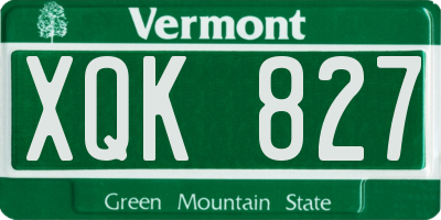 VT license plate XQK827