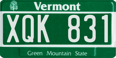VT license plate XQK831