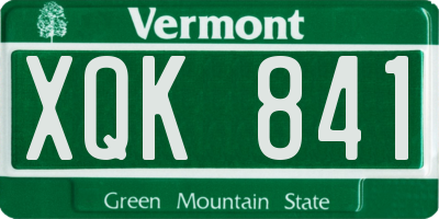 VT license plate XQK841