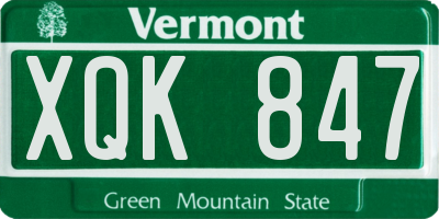 VT license plate XQK847